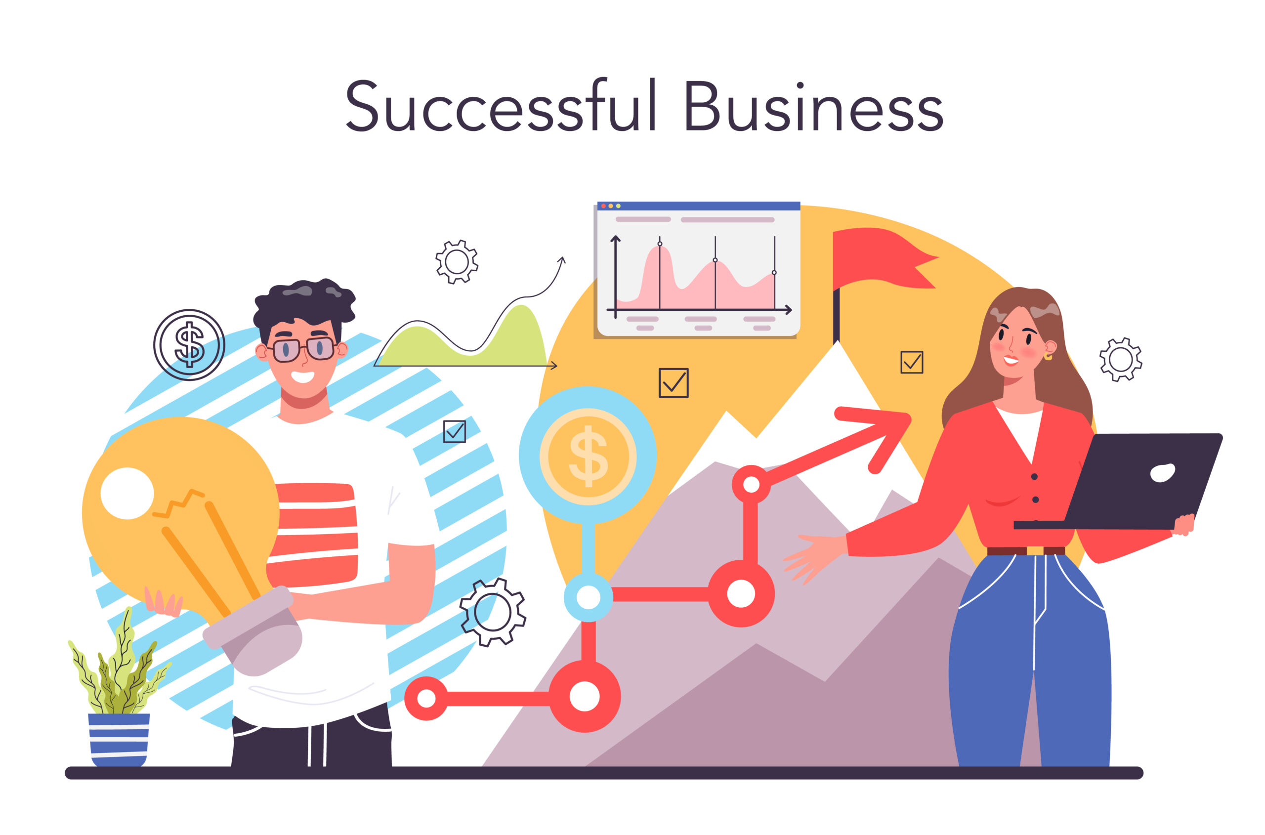 business csuccess concept. idea of business development